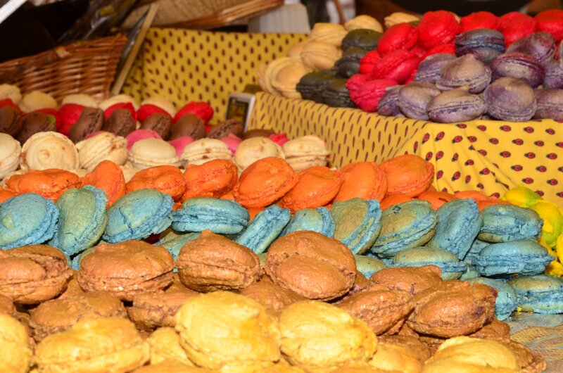 Colorful Macarons on Display — Yellow