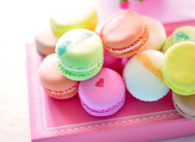 Colorful Macarons on Tray