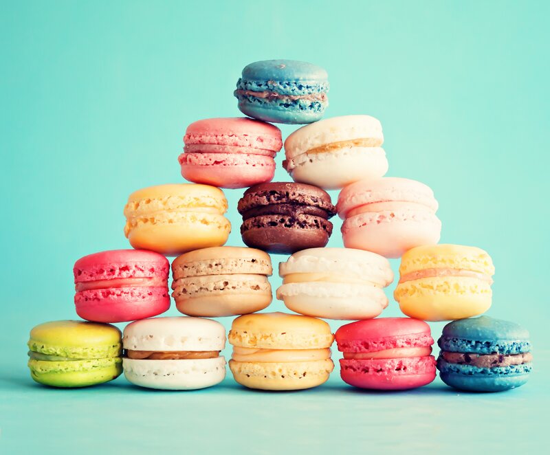 Colorful Macarons Stacked — Cyan