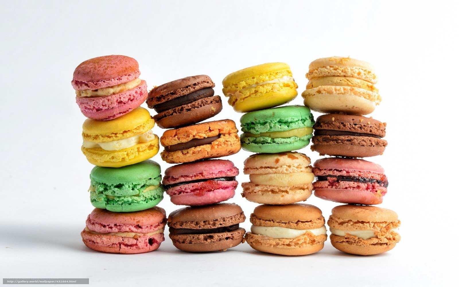 Colorful macarons stacked