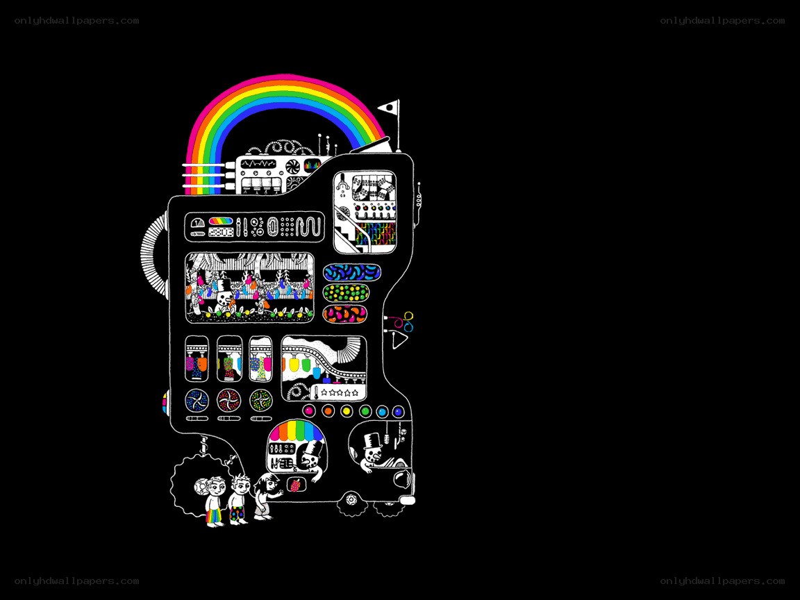colorful machine with rainbow