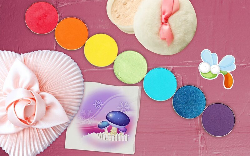 Colorful makeup and accessories