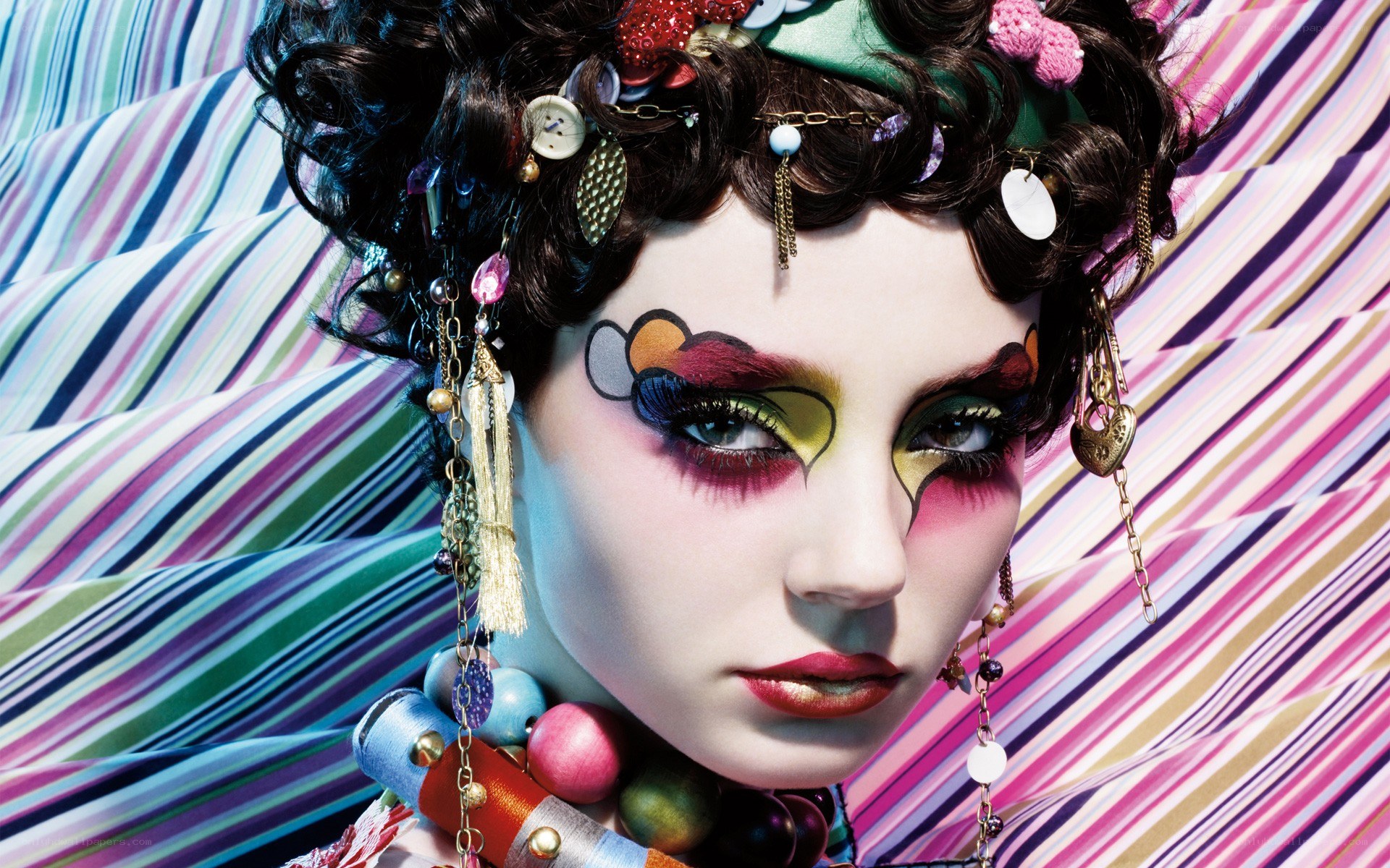 colorful makeup and accessories
