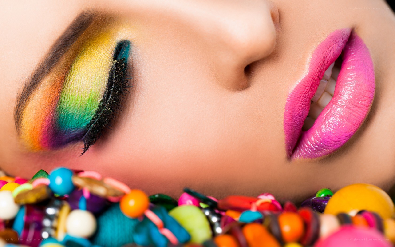 colorful makeup close-up