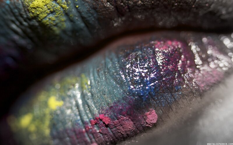 colorful makeup on lips