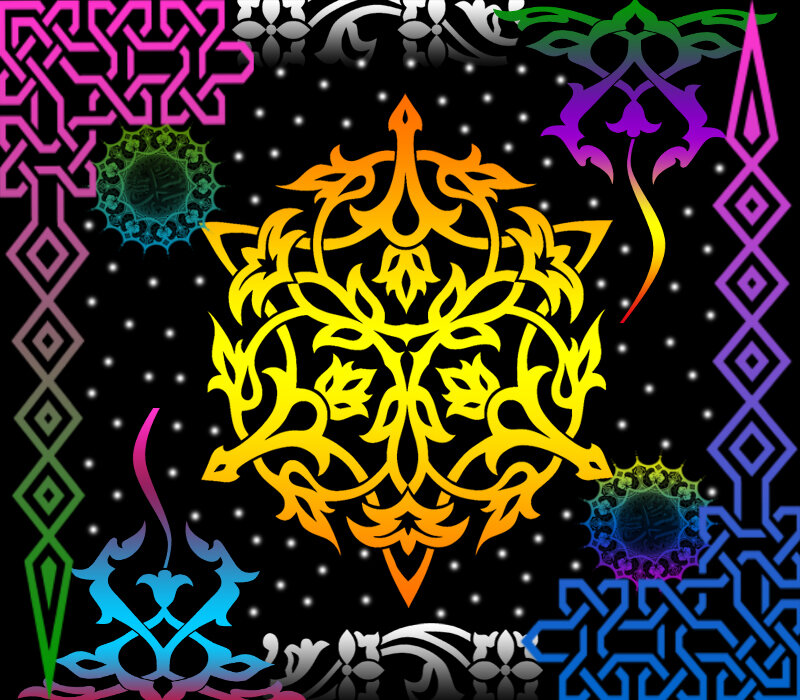 Colorful Mandala Design — Black