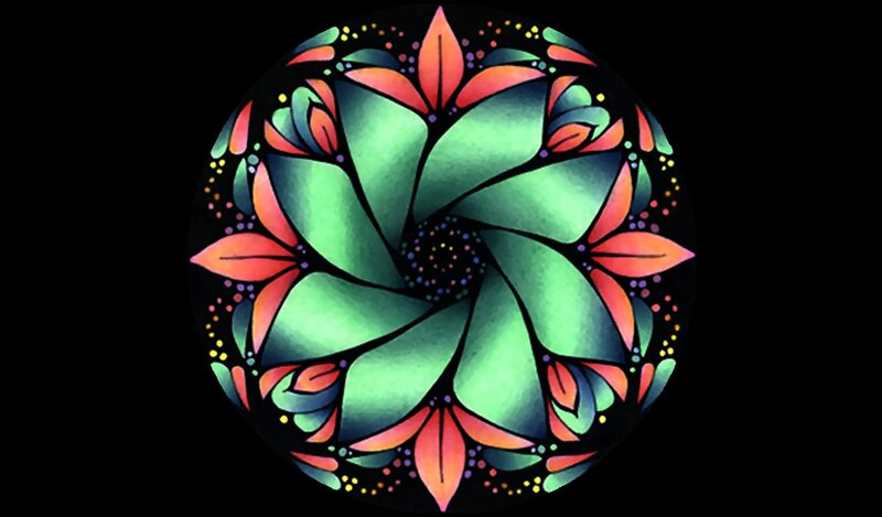 Colorful Mandala Design — Green, Calm