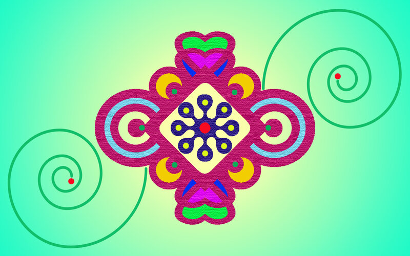 Colorful Mandala Design — Green, Playful