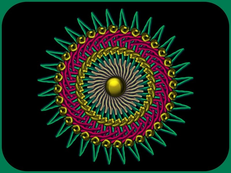 Colorful Mandala Design — Green, Symmetrical