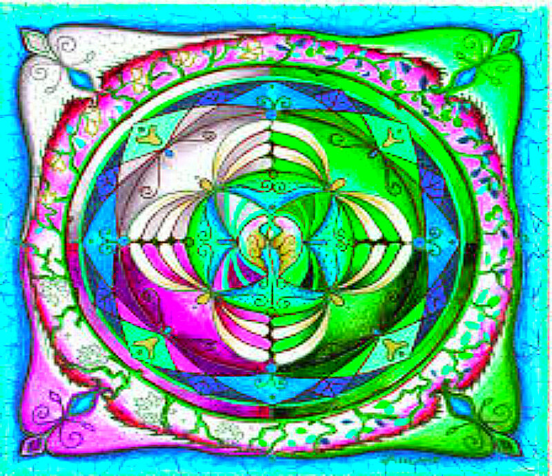 Colorful Mandala Design — Green, Vibrant, Digital Art