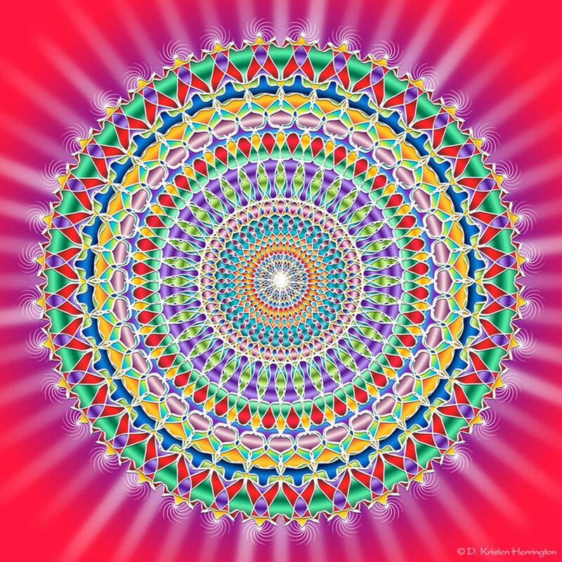 Colorful Mandala Design — Red, Vibrant, Digital Art