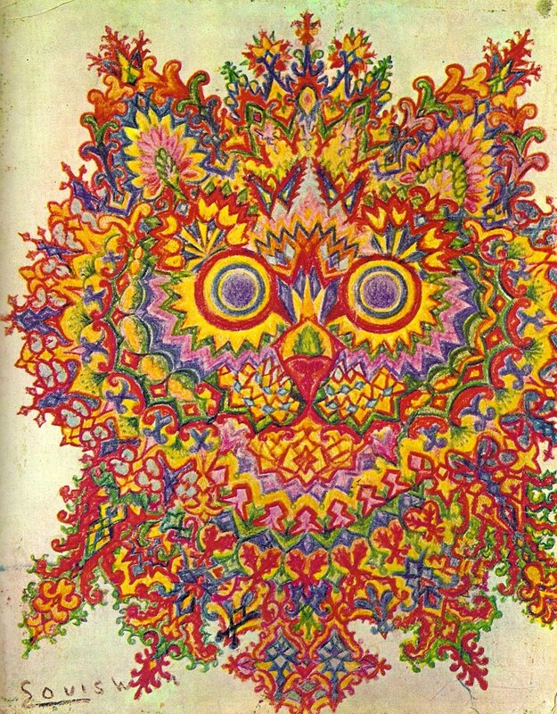 colorful mandala owl drawing