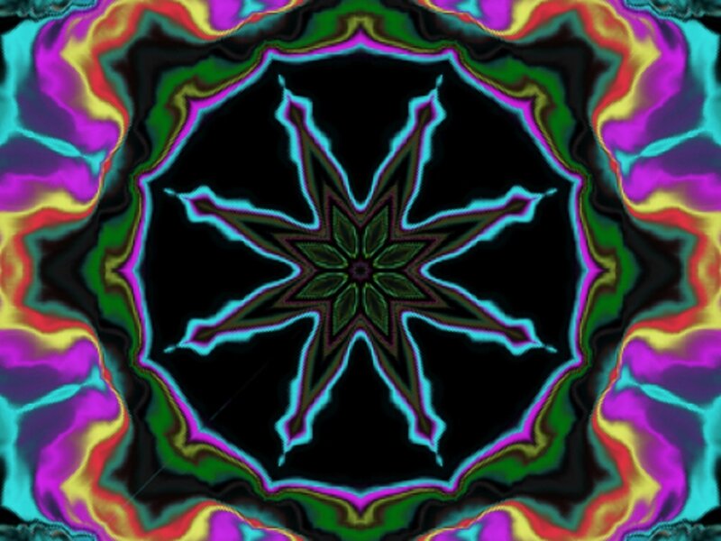 Colorful Mandala Pattern — Black, Hypnotic, Abstract