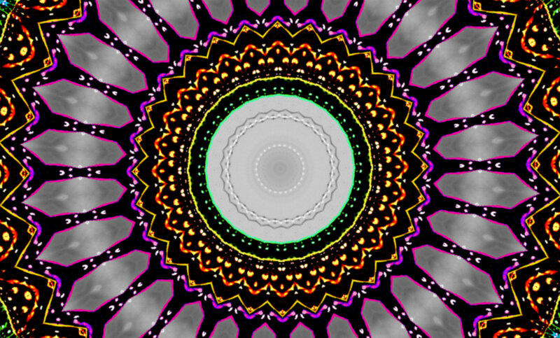 Colorful Mandala Pattern — Black, Hypnotic, Digital Art, Circle