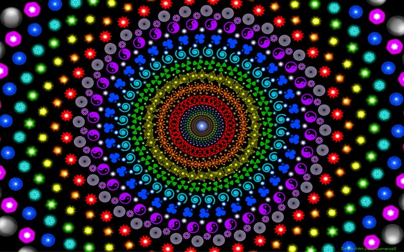 Colorful Mandala Pattern — Black, Hypnotic, Digital Art