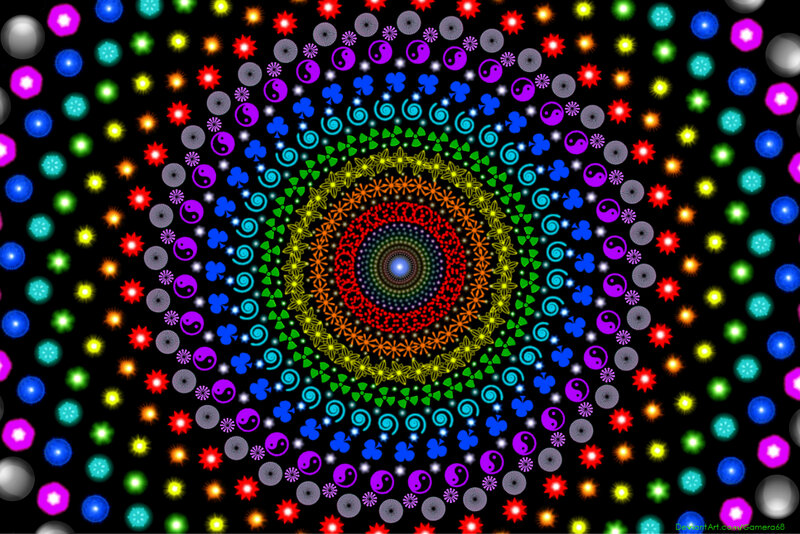 Colorful Mandala Pattern — Black