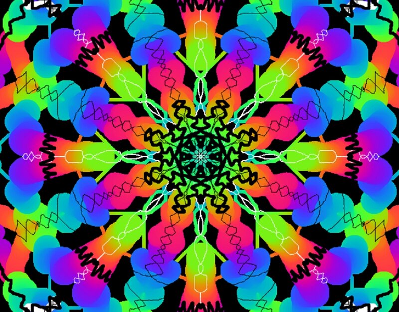 Colorful Mandala Pattern — Black, Vibrant, Abstract