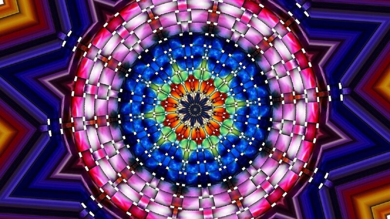 Colorful Mandala Pattern — Blue, Hypnotic, Abstract, Circle