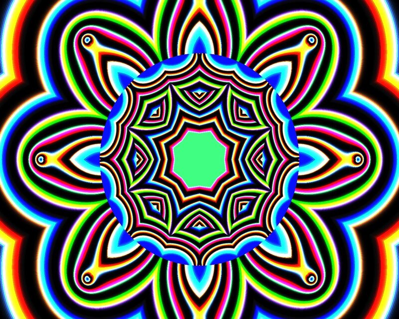 Colorful Mandala Pattern — Blue, Hypnotic, Abstract, Geometric Shapes