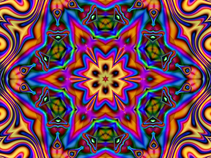 Colorful Mandala Pattern — Blue, Hypnotic, Abstract, Star