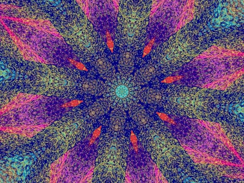 Colorful Mandala Pattern — Blue, Hypnotic, Abstract, Stars