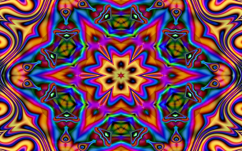 Colorful Mandala Pattern — Blue, Hypnotic, Abstract