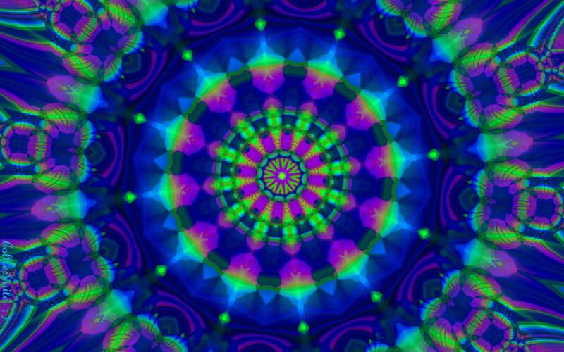 Colorful Mandala Pattern — Blue, Hypnotic, Digital Art, Colors