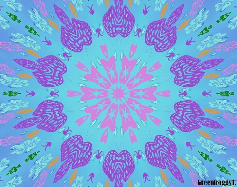 Colorful Mandala Pattern — Blue, Hypnotic, Digital Art, Flowers