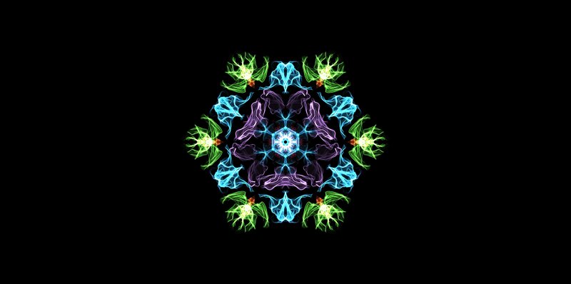 Colorful Mandala Pattern — Blue, Hypnotic, Digital Art, Light