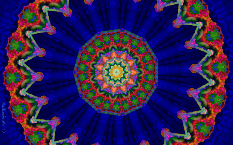 Colorful Mandala Pattern — Blue, Hypnotic, Digital Art, Star