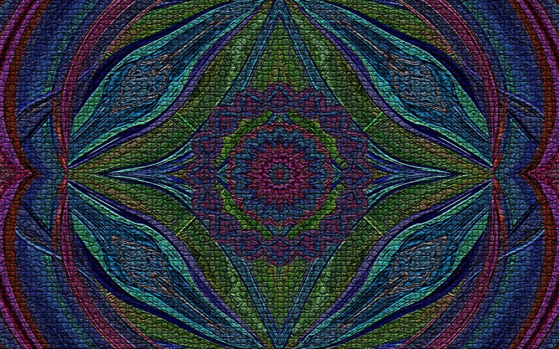 Colorful Mandala Pattern — Blue, Hypnotic, Digital Art, Symmetry