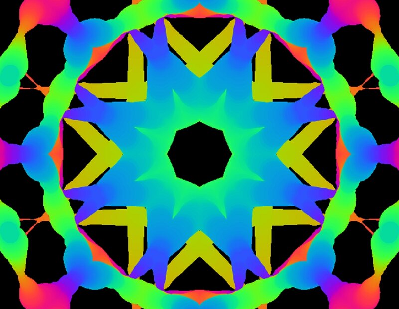 Colorful Mandala Pattern — Blue, Vibrant, Abstract, Star