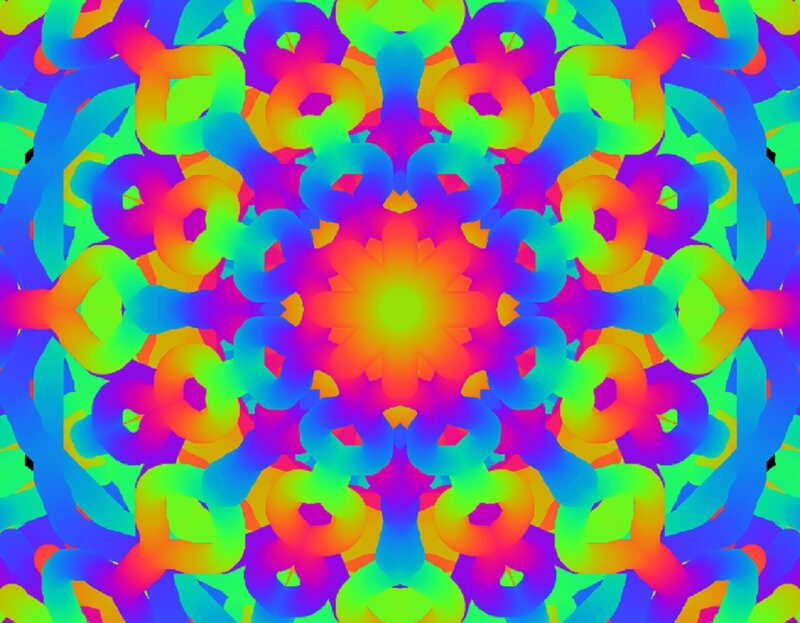 Colorful Mandala Pattern — Blue, Vibrant, Abstract, Symmetry