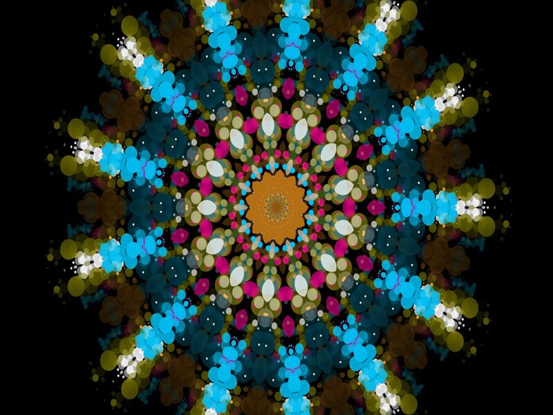 Colorful Mandala Pattern — Blue, Vibrant, Digital Art