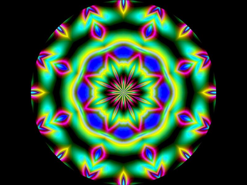 Colorful Mandala Pattern — Green, Hypnotic, Abstract, Circle