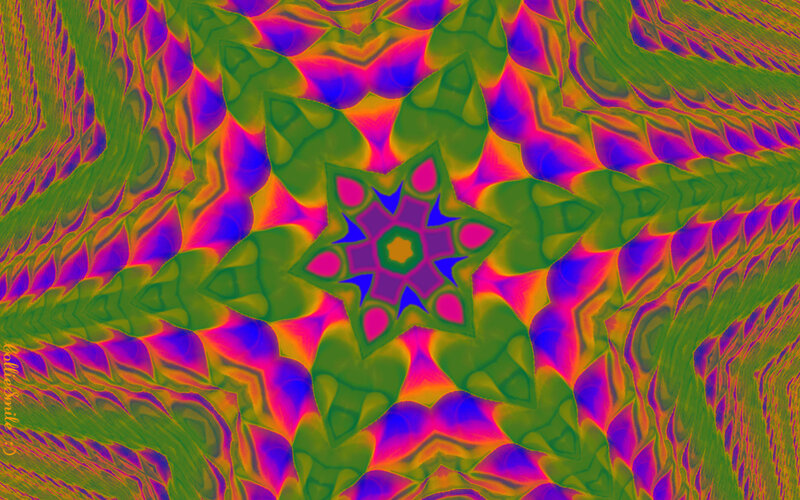 Colorful Mandala Pattern — Green, Hypnotic, Abstract