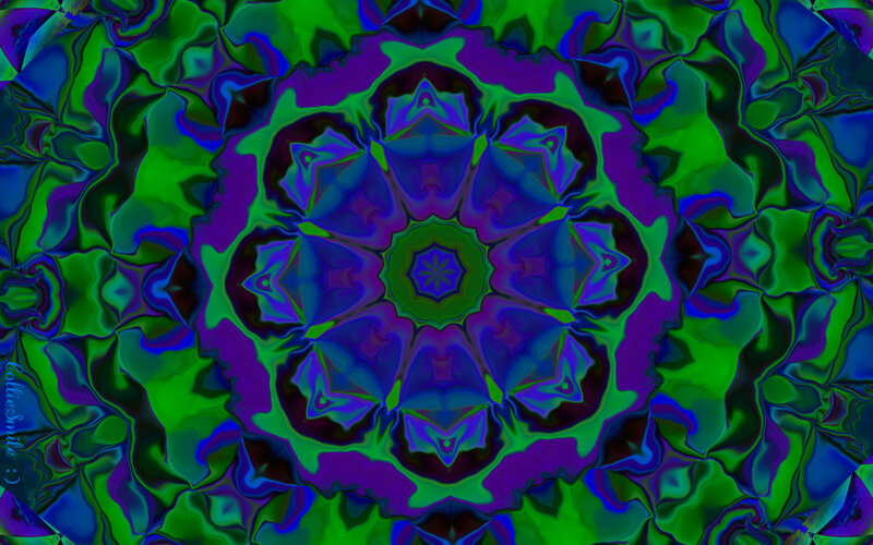 Colorful Mandala Pattern — Green, Hypnotic, Digital Art, Colors