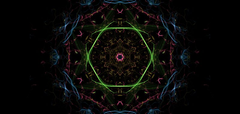 Colorful Mandala Pattern — Green, Hypnotic, Digital Art, Lines
