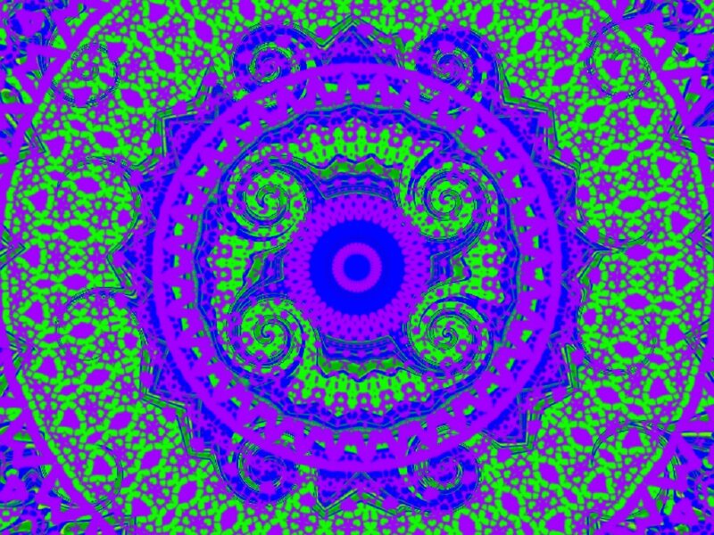 Colorful Mandala Pattern — Green, Hypnotic, Digital Art, Spirals