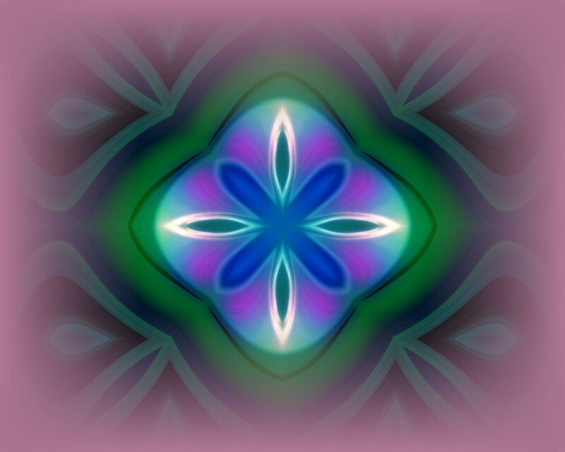Colorful Mandala Pattern — Green, Hypnotic, Digital Art, Symmetry