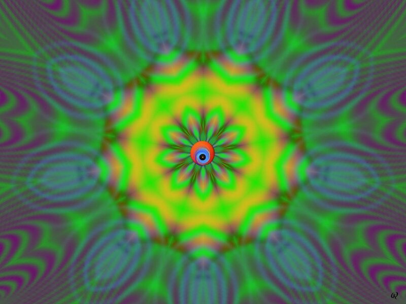 Colorful Mandala Pattern — Green, Hypnotic, Digital Art