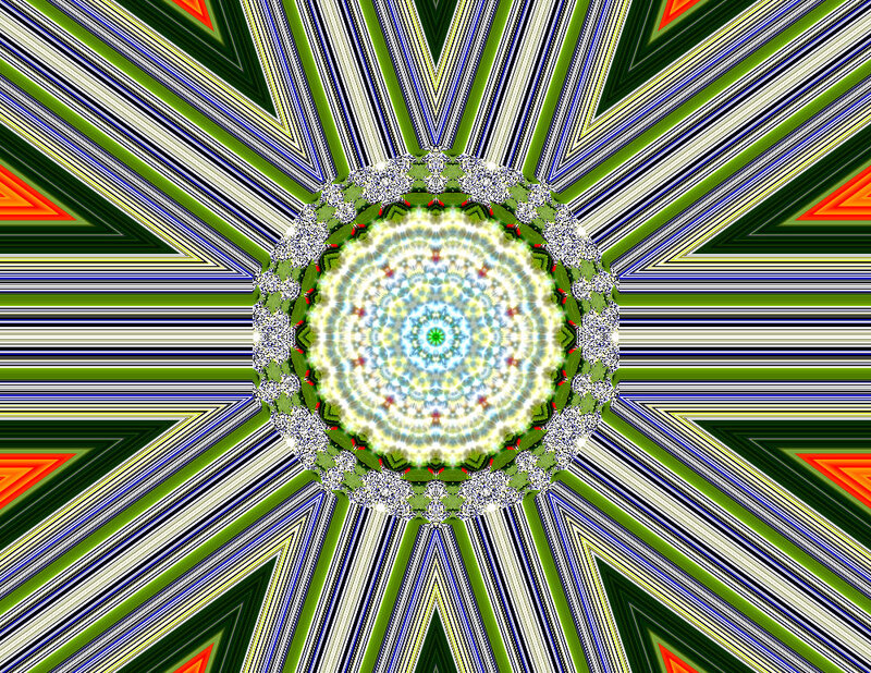 Colorful Mandala Pattern — Green, Hypnotic