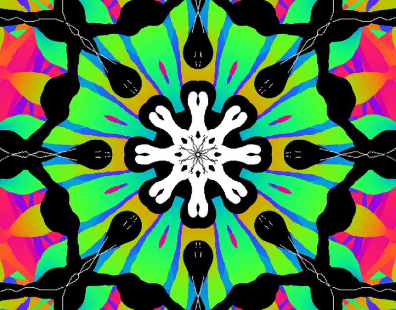 Colorful Mandala Pattern — Green, Vibrant, Digital Art, Snowflake