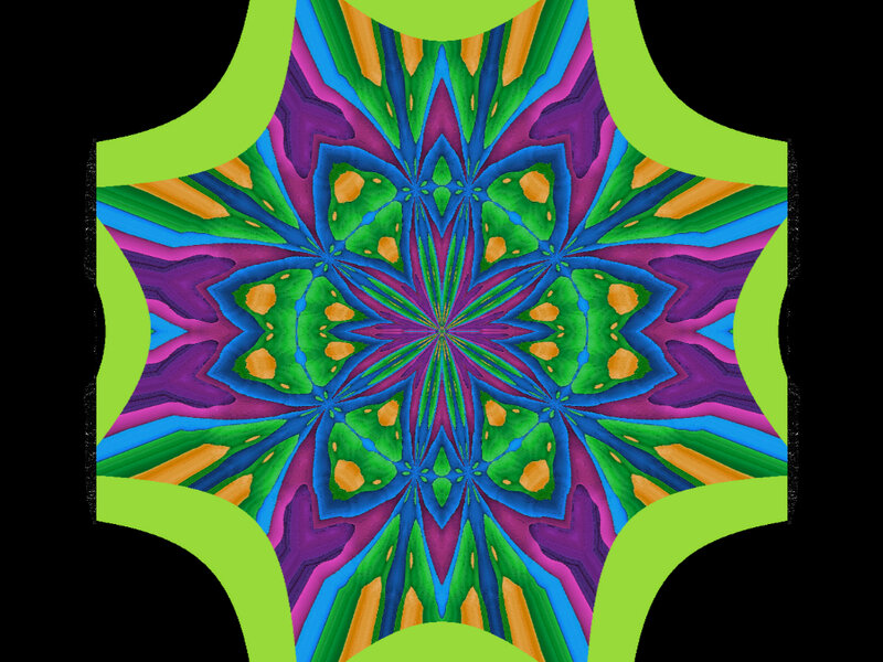 Colorful Mandala Pattern — Green, Vibrant, Digital Art, Star