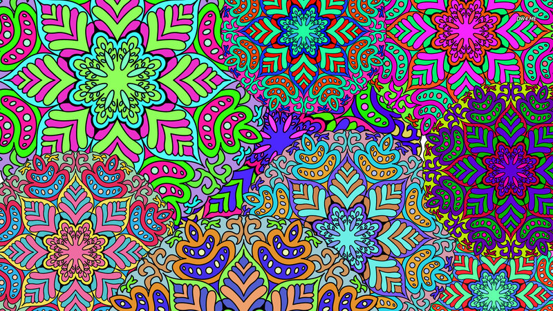Colorful Mandala Pattern — Green, Vibrant, Digital Art