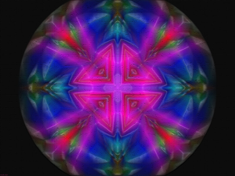 Colorful Mandala Pattern — Purple, Hypnotic, Digital Art, Circle, Geometric Shapes