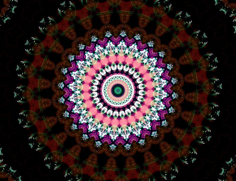 Colorful Mandala Pattern — Purple, Hypnotic, Digital Art, Circles