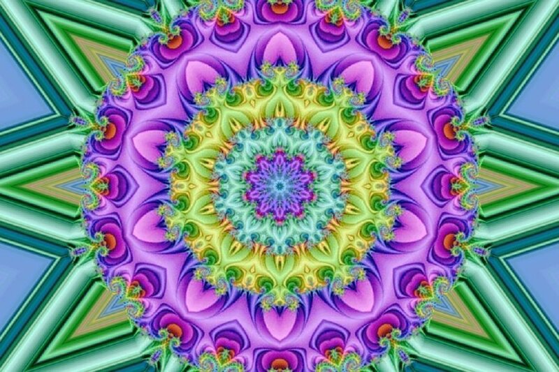 Colorful Mandala Pattern — Purple, Hypnotic, Digital Art, Fractal