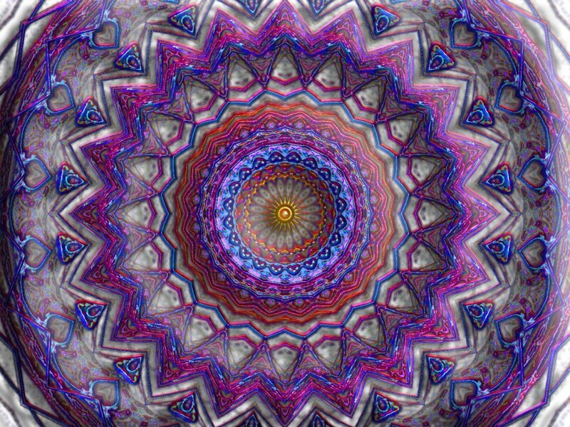 Colorful Mandala Pattern — Purple, Hypnotic, Digital Art, Geometric Shapes, Symmetry