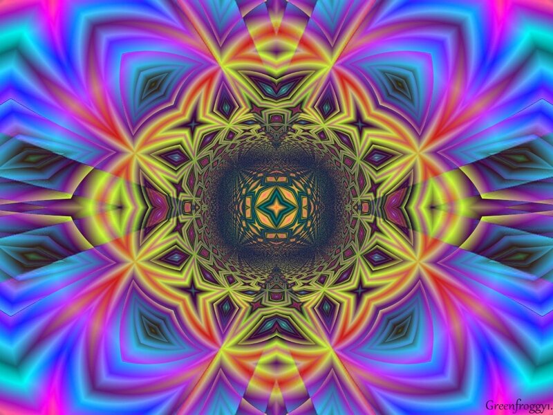 Colorful Mandala Pattern — Purple, Hypnotic, Digital Art, Geometric Shapes
